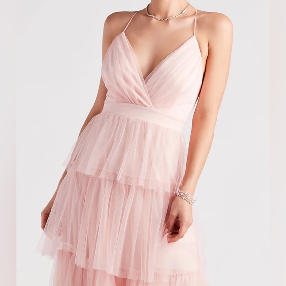 Windsor - Tyra Formal Tulle Tiered A-Line Dress - Picture 2 of 7